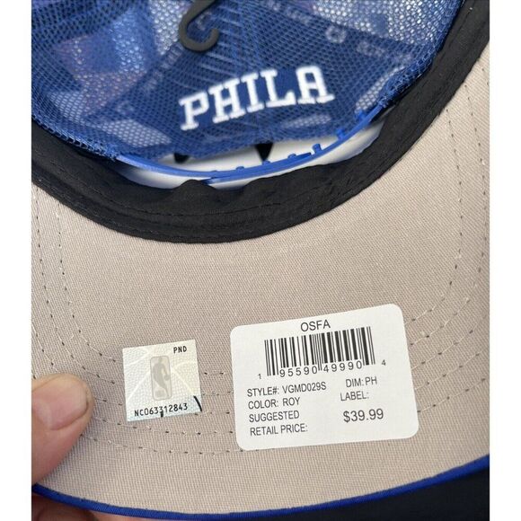 Phill76ers Truckers Hat Blue Adjustable Cap Ultra Game NBA New NBA Philadelphia - Picture 7 of 8